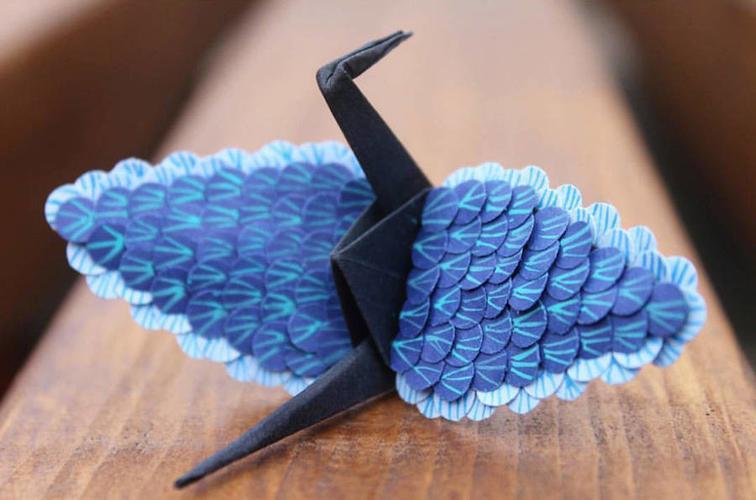 折纸手工 折纸仙鹤图解 图解-紫色的鹤 09 110347圣诞鹤的