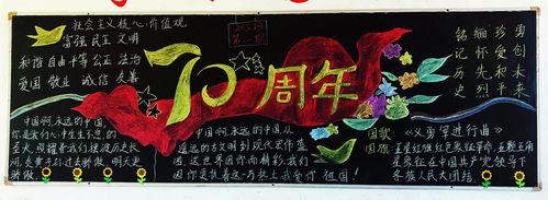 庆祝中华人民共和国成立70周年——东莞市高埗弘正学校主题黑板报
