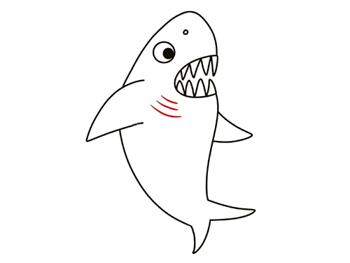 海底鲨鱼简笔画教学