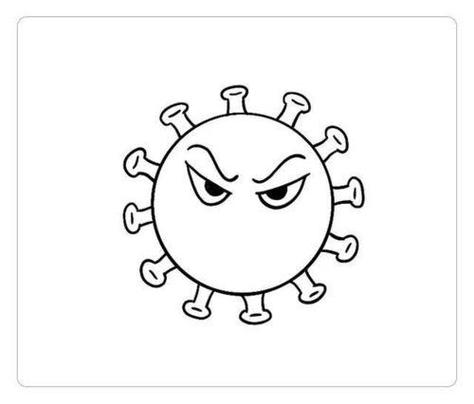 新型冠状病毒简笔画怎么画新型冠状病毒简笔画步骤冠状病毒简笔画画法