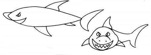 鲨鱼简笔画图片教你怎么画鲨鱼海洋简笔画图片