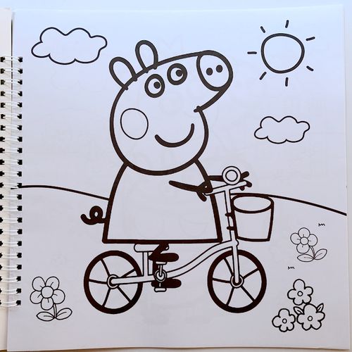 儿童益智涂色绘画本diy填色彩色铅笔画小猪佩琪超级飞侠图案涂鸦