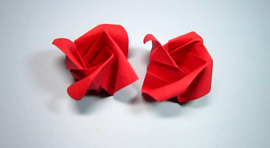 儿童手工折纸玫瑰花,简单漂亮的玫瑰花折法只需要一张纸