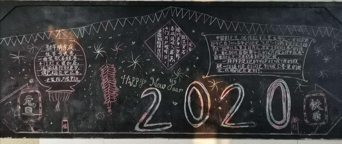 上清中学迎新年之黑板报评比