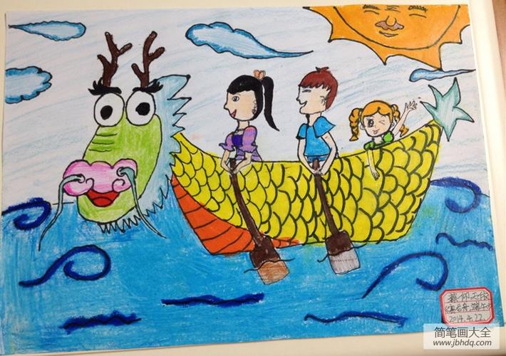 我们也来划龙舟有关端午节的画图片赏析_端午节儿童画-画画图片大全