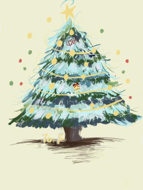 圣诞树手绘