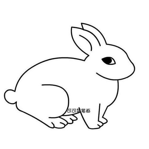 简笔画小白兔和小白兔的家