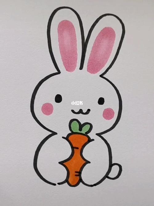 幸运3带你画可爱小白兔,数一下几个3_素描_青菜_萝卜_文化_绘画