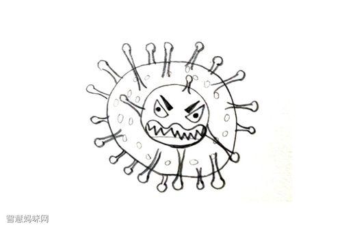 焊机新型冠状病毒的简笔画