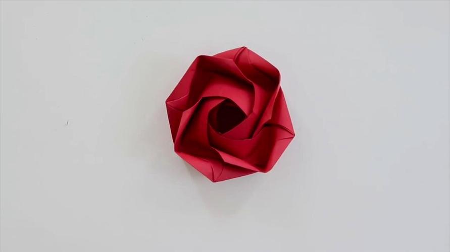 折纸教程:玫瑰花,非常漂亮的折纸玫瑰花,diy手工!