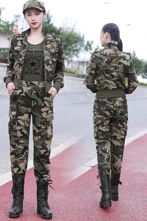2021全棉迷彩服套装女战术服户外春秋学生军训服耐磨工装服作训服