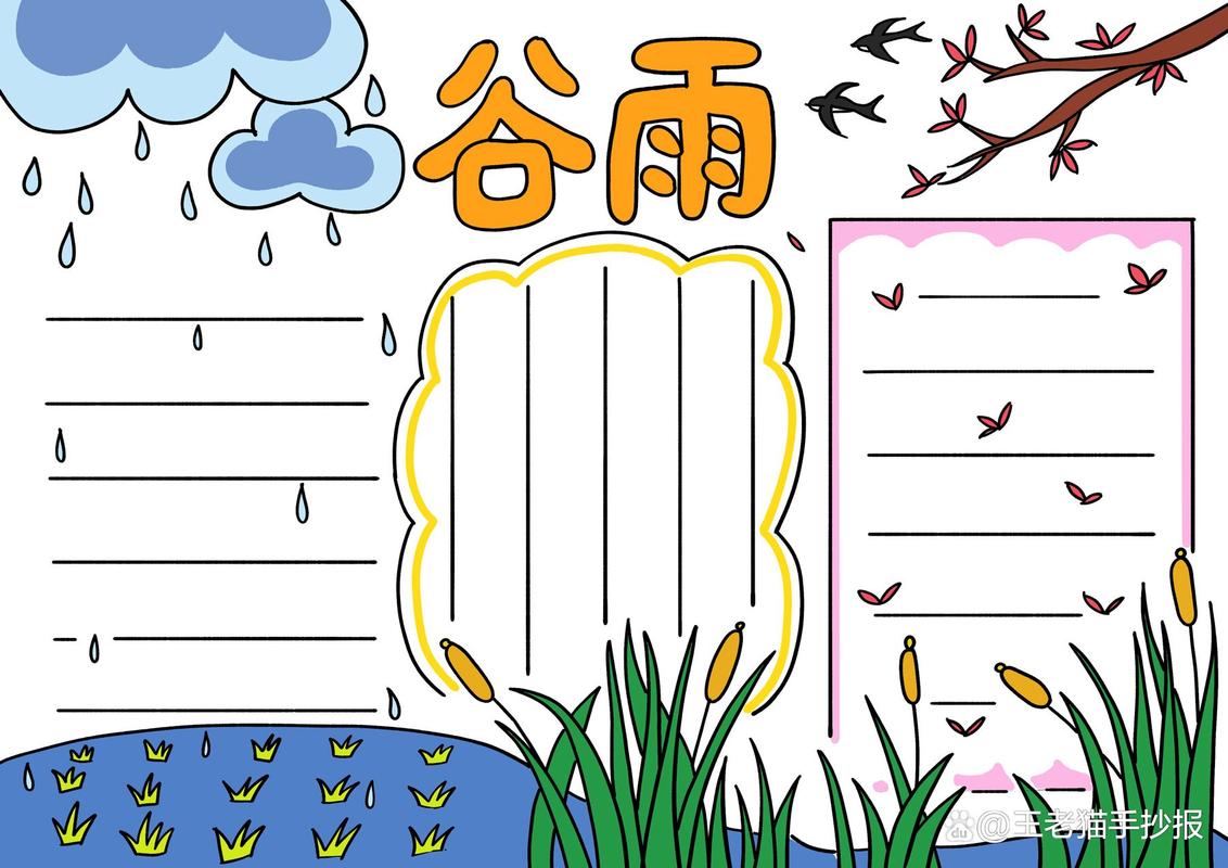 二十四节气谷雨手抄报模板及传统节日习俗精选古诗词