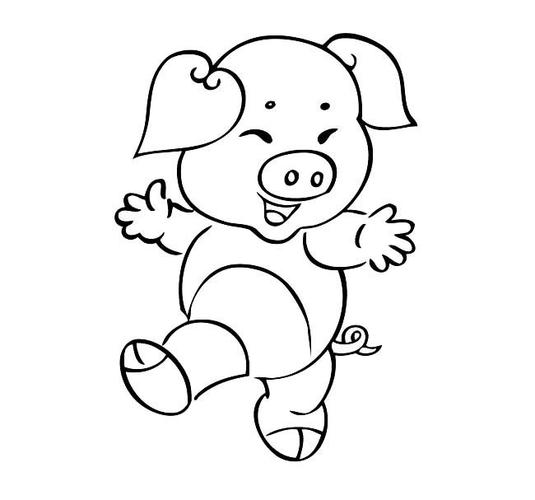 猪的简笔画可爱卡通图片