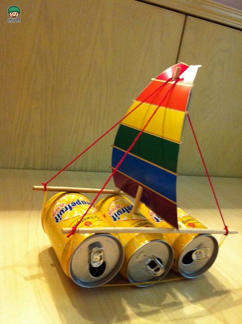 易拉罐手工小制作的制作过程—帆船的作法