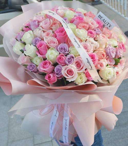 天津鲜花同城速递99朵玫瑰花送女朋友爱人老婆生日521情人节送花